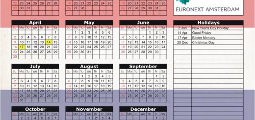 Euronext Amsterdam Stock Exchange (Euronext) 2017 Holiday Calendar