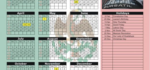 Mexican Stock Exchange (BMV) 2017 Holiday Calendar