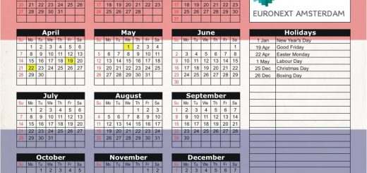 Euronext Amsterdam Stock Exchange (Euronext) 2019 Holiday Calendar