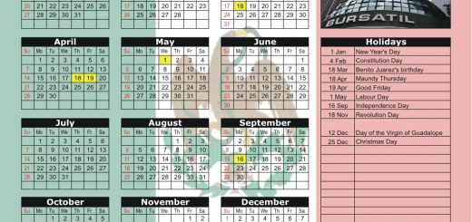 Mexican Stock Exchange (BMV) 2019 Holiday Calendar
